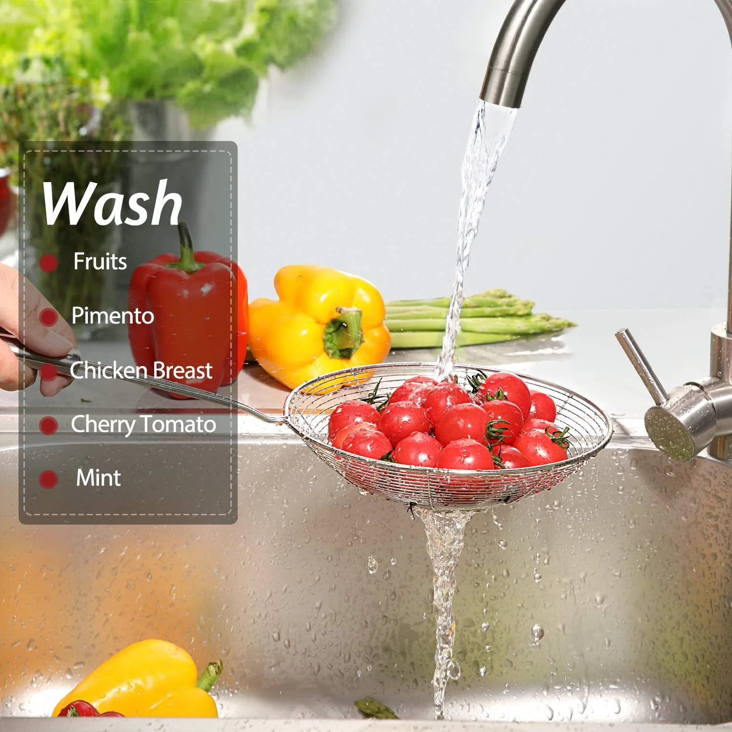 2357 Round Stainless Steel Deep Fry  / Mesh Strainer