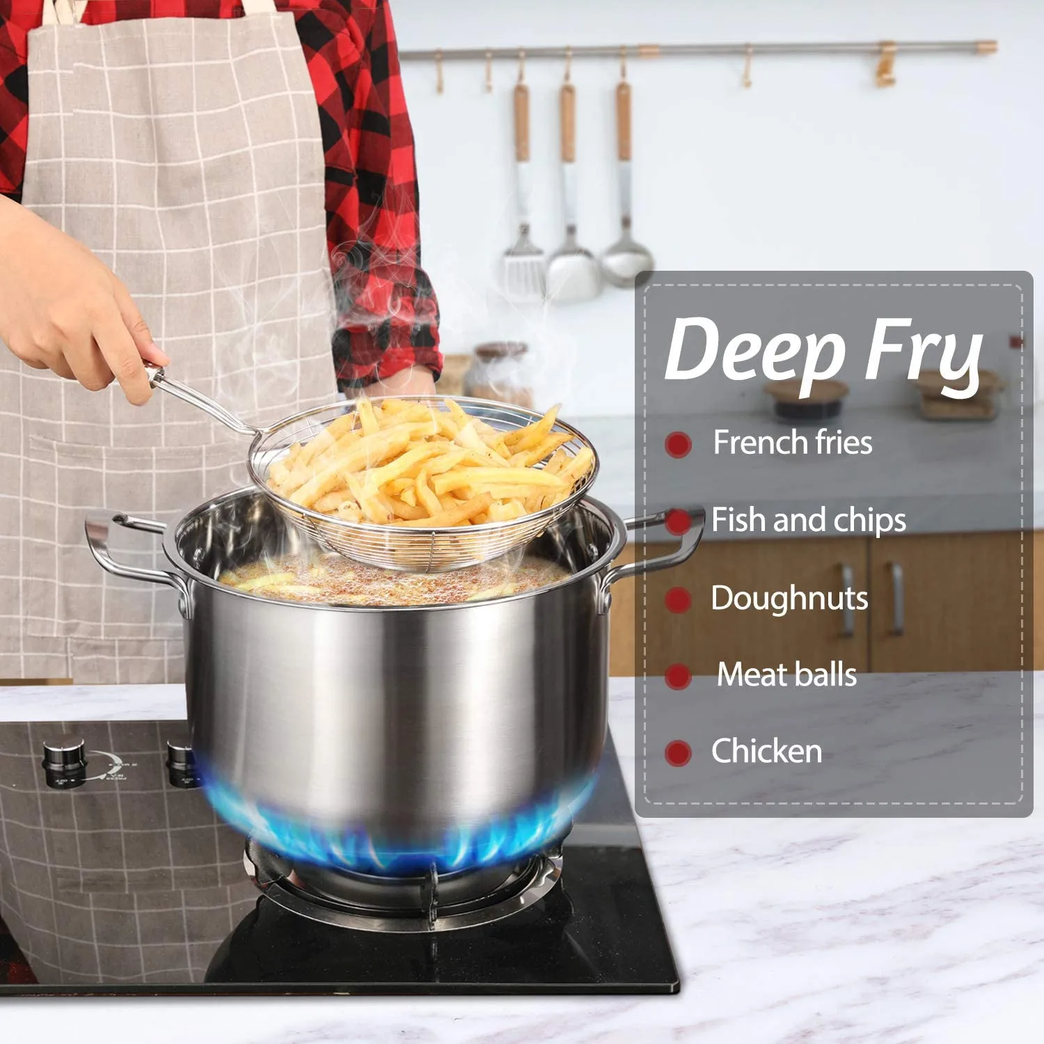 2357 Round Stainless Steel Deep Fry  / Mesh Strainer