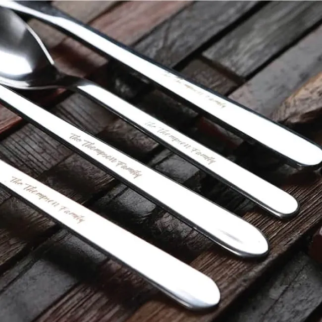 24 Pcs Personalised Cutlery Set With Wood Box
