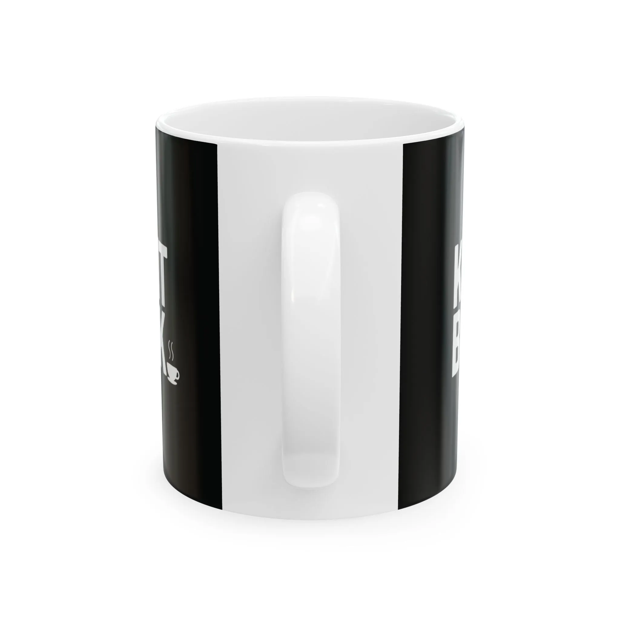 Black & White Ceramic Mug 11oz - Minimalist 'Keep It Black' Coffee Cup - Coffee Lover Gift, Office & Kitchen Decor, Black Exterior, White Inside