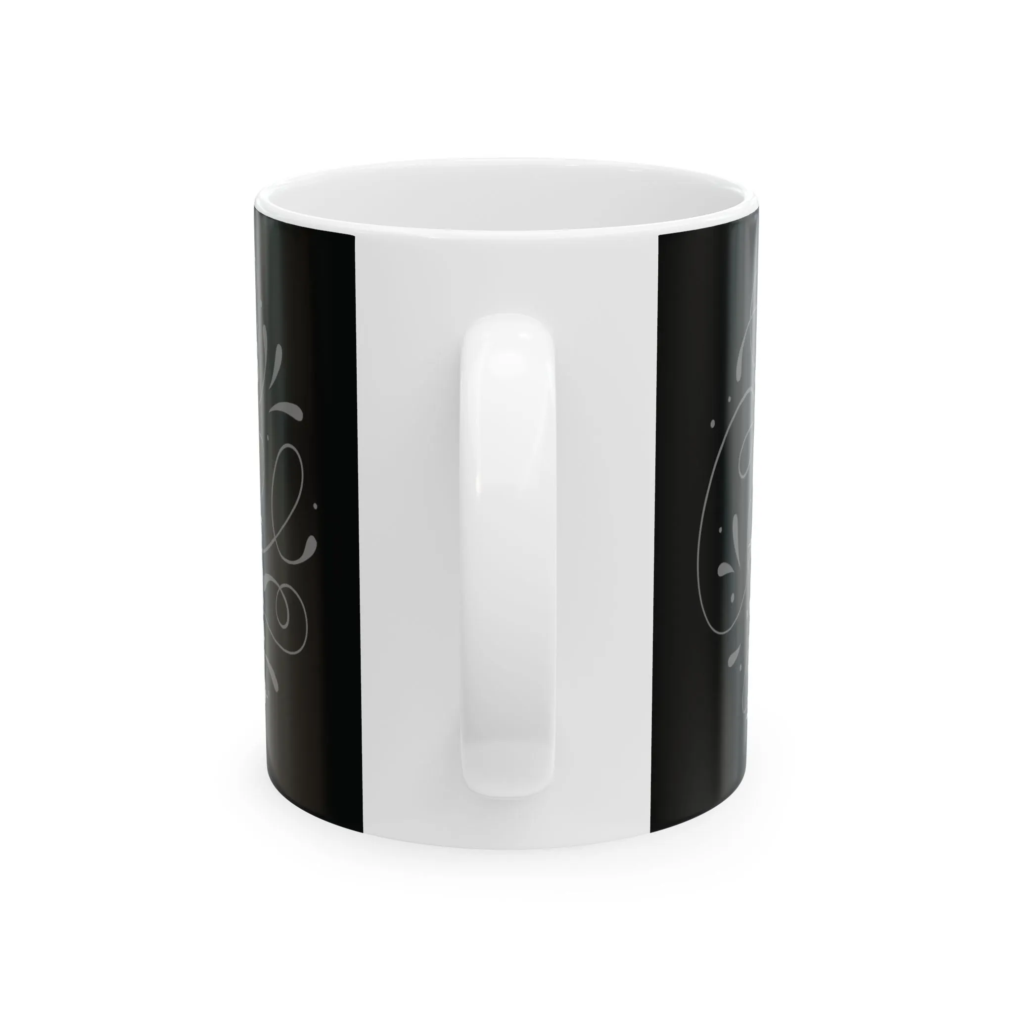 Black Ceramic Coffee Mug 11oz - 'Always Coffee' QR Code Design, Funny Gift for Coffee Lovers, Baristas, Home & Office, Dishwasher & Microwave Safe