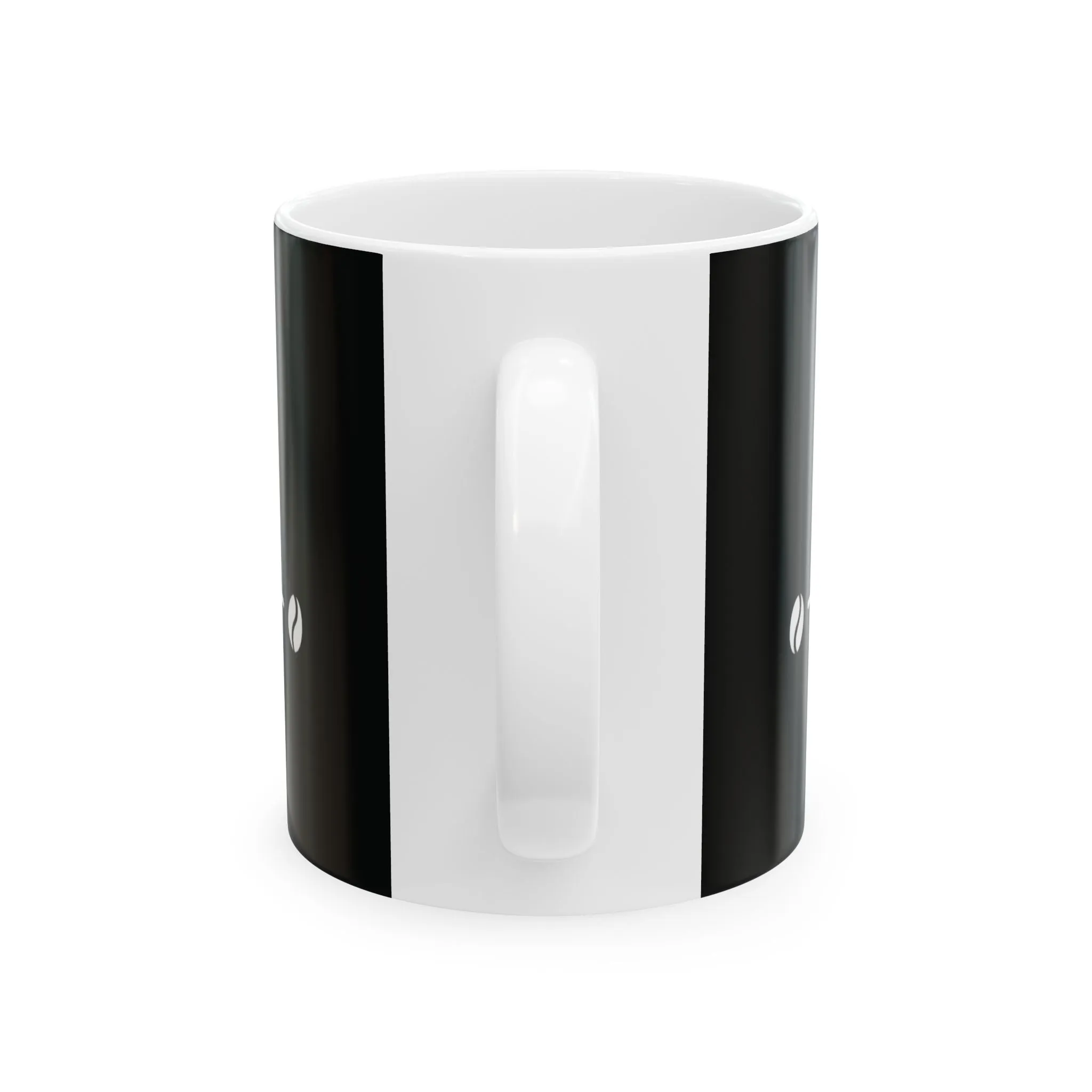 Black Ceramic Mug 11oz - Coffee Heartbeat Minimalist Design - Black & White Cup for Coffee Lovers, Baristas & Espresso Fans - Unique Gift Idea