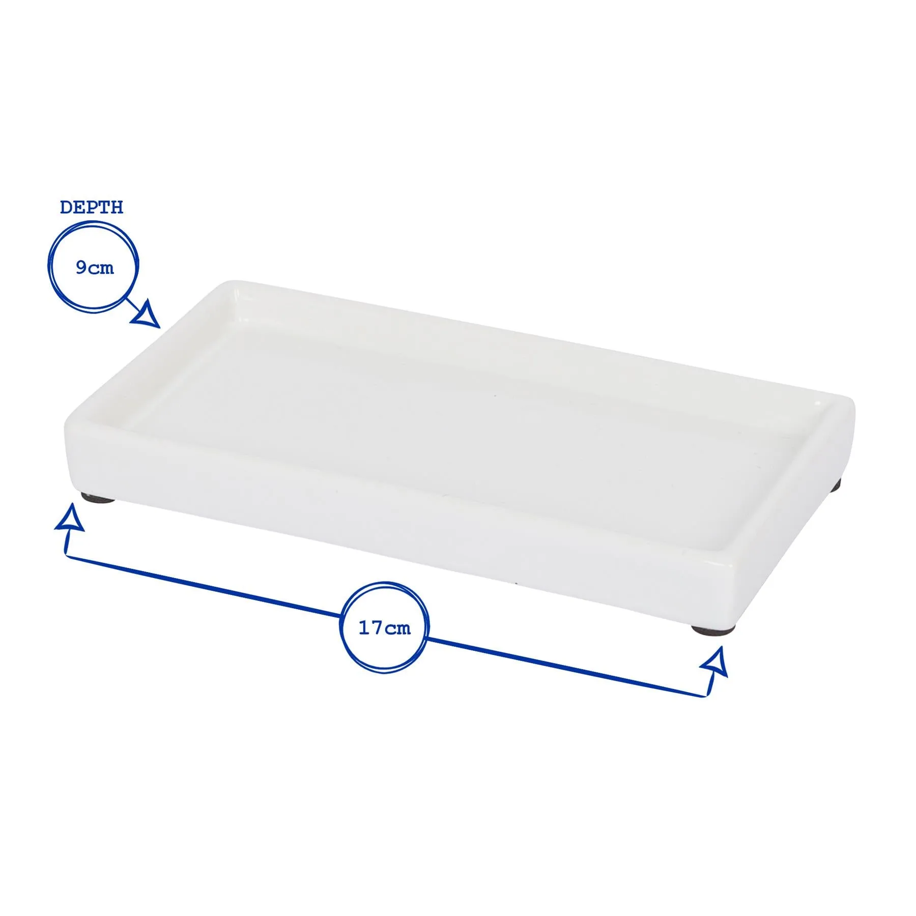 Ceramic Soap Dispenser Tray - 17cm - White - By Harbour Housewares