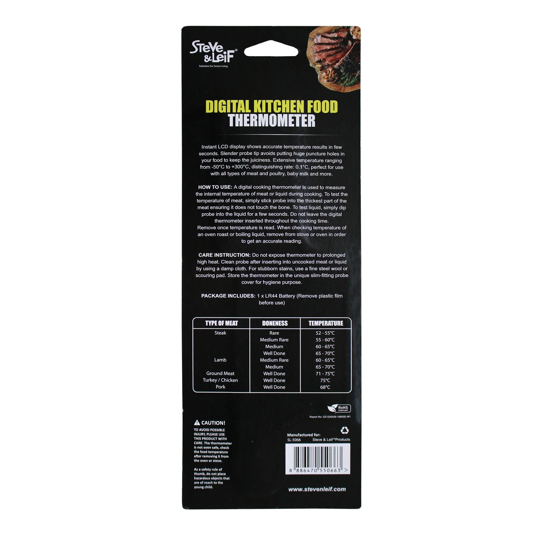 Digital Kitchen Thermometer for Cooking