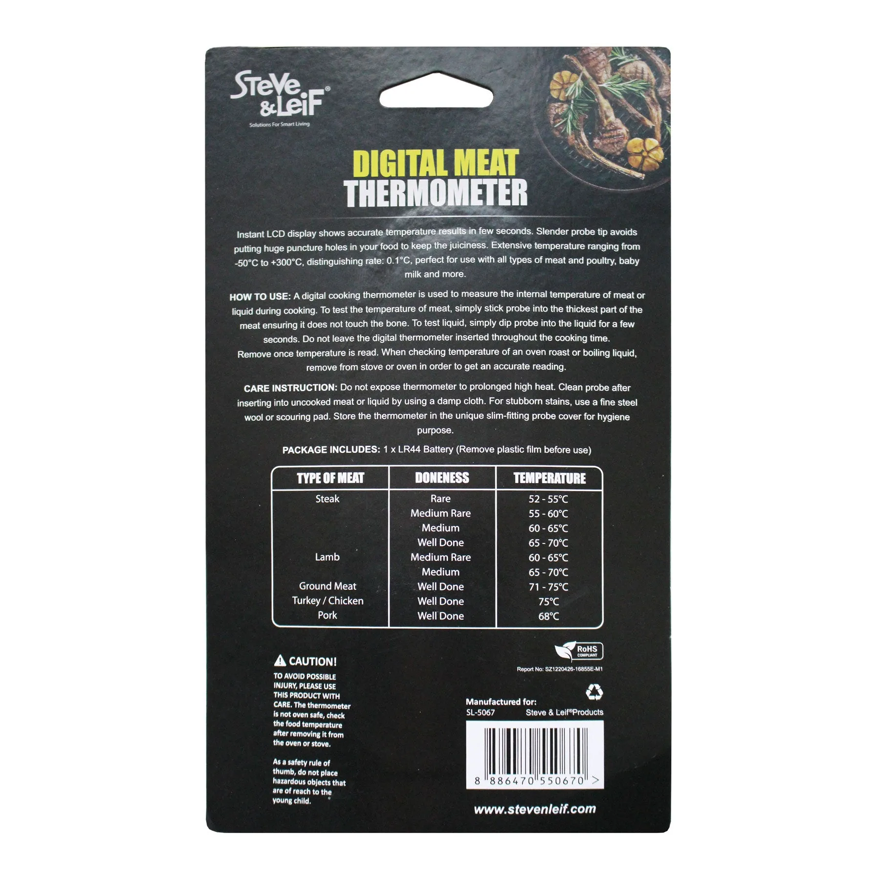Digital Meat Thermometer for Cooking & BBQ Grilling