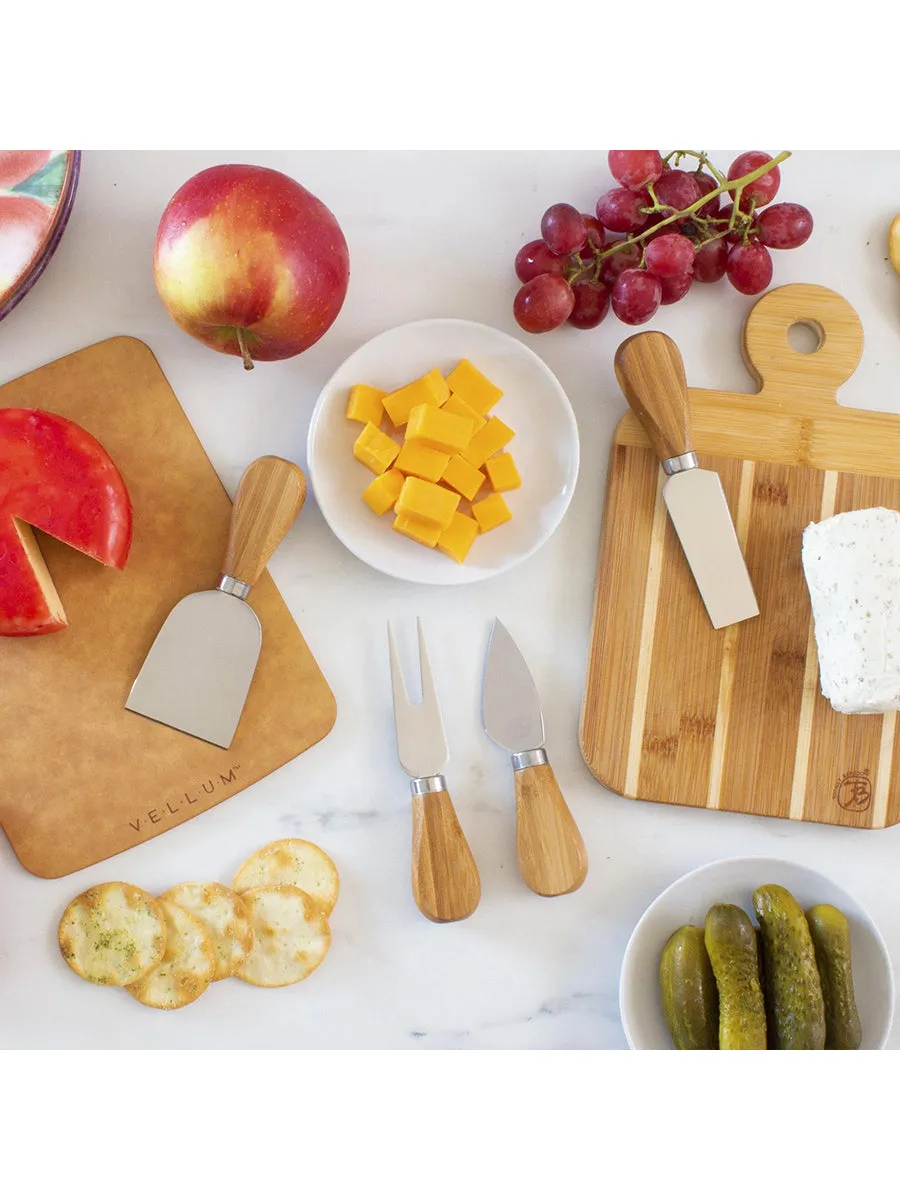 Four Piece Bamboo Cheese Tool Set