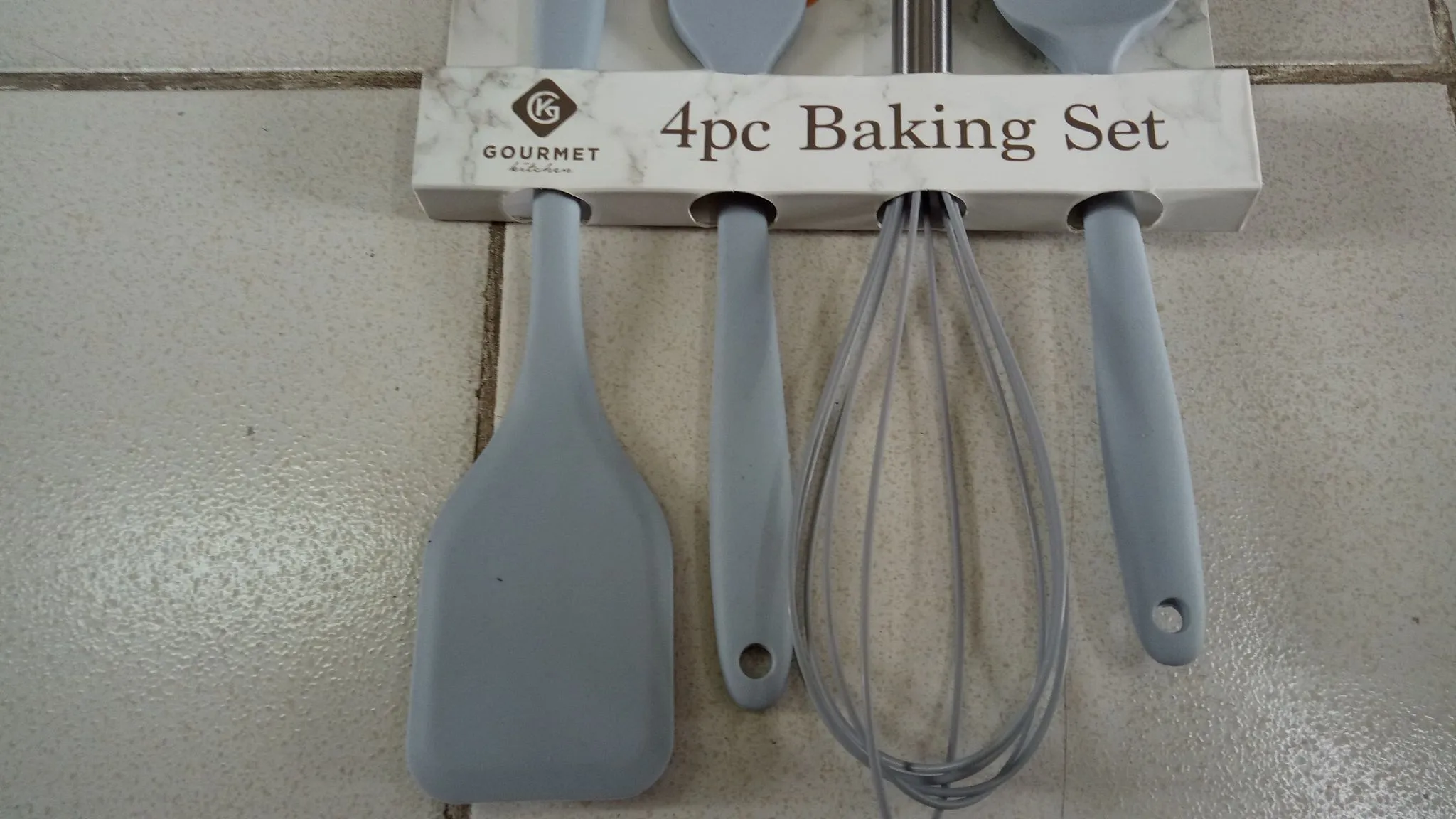 Gourmet Kitchen 4 Piece Baking Set Whisk, Spoontula, Basting Brush, & Turner