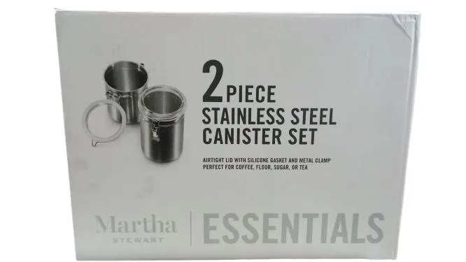 Martha Stewart 2 Piece Stainless Steel Canister Set