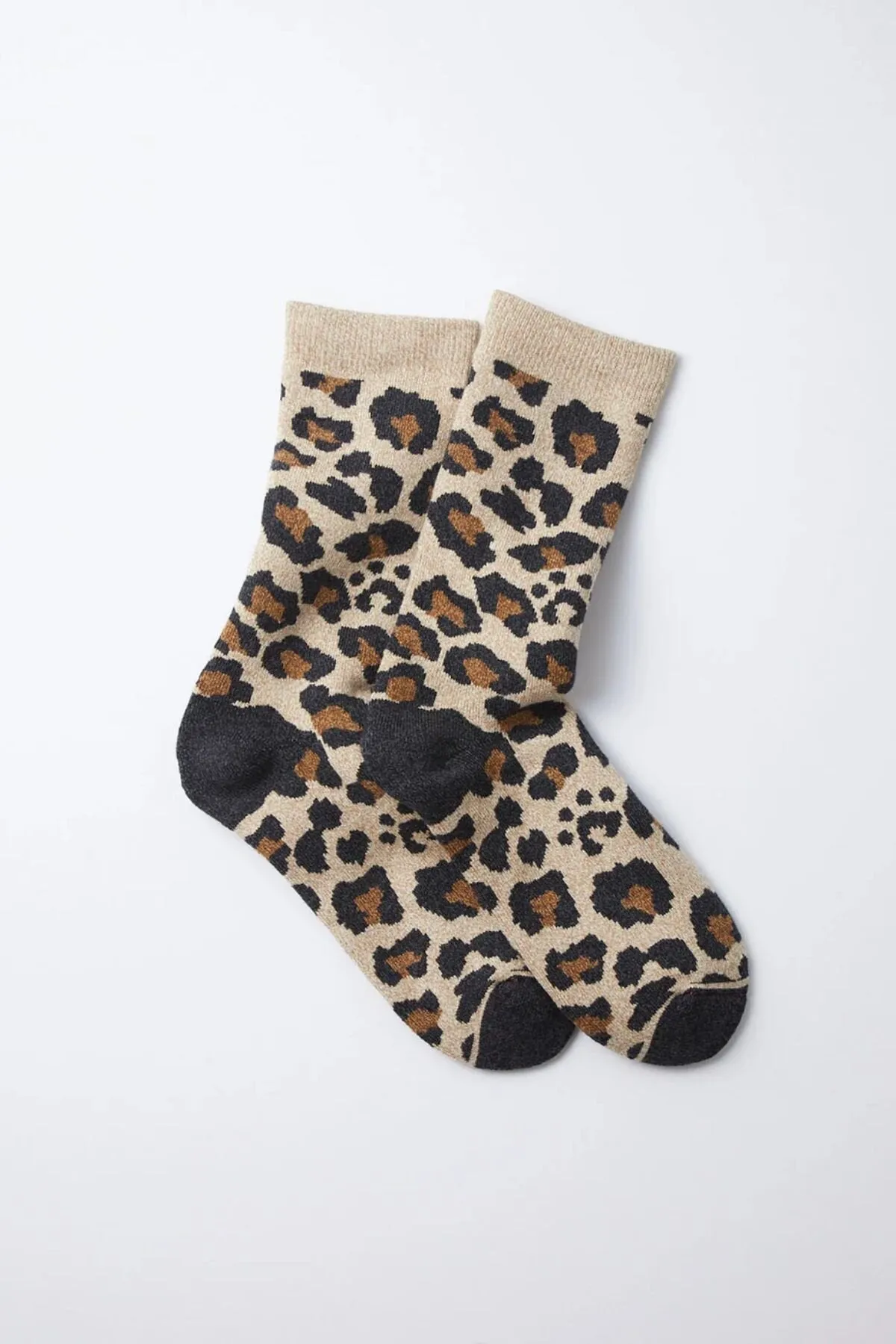 Pile Leopard Crew Socks