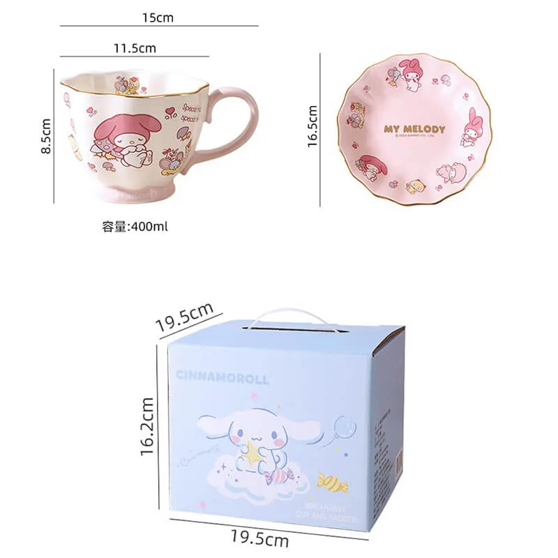Sanrio Ceramic Coffee Cup & Saucer Set