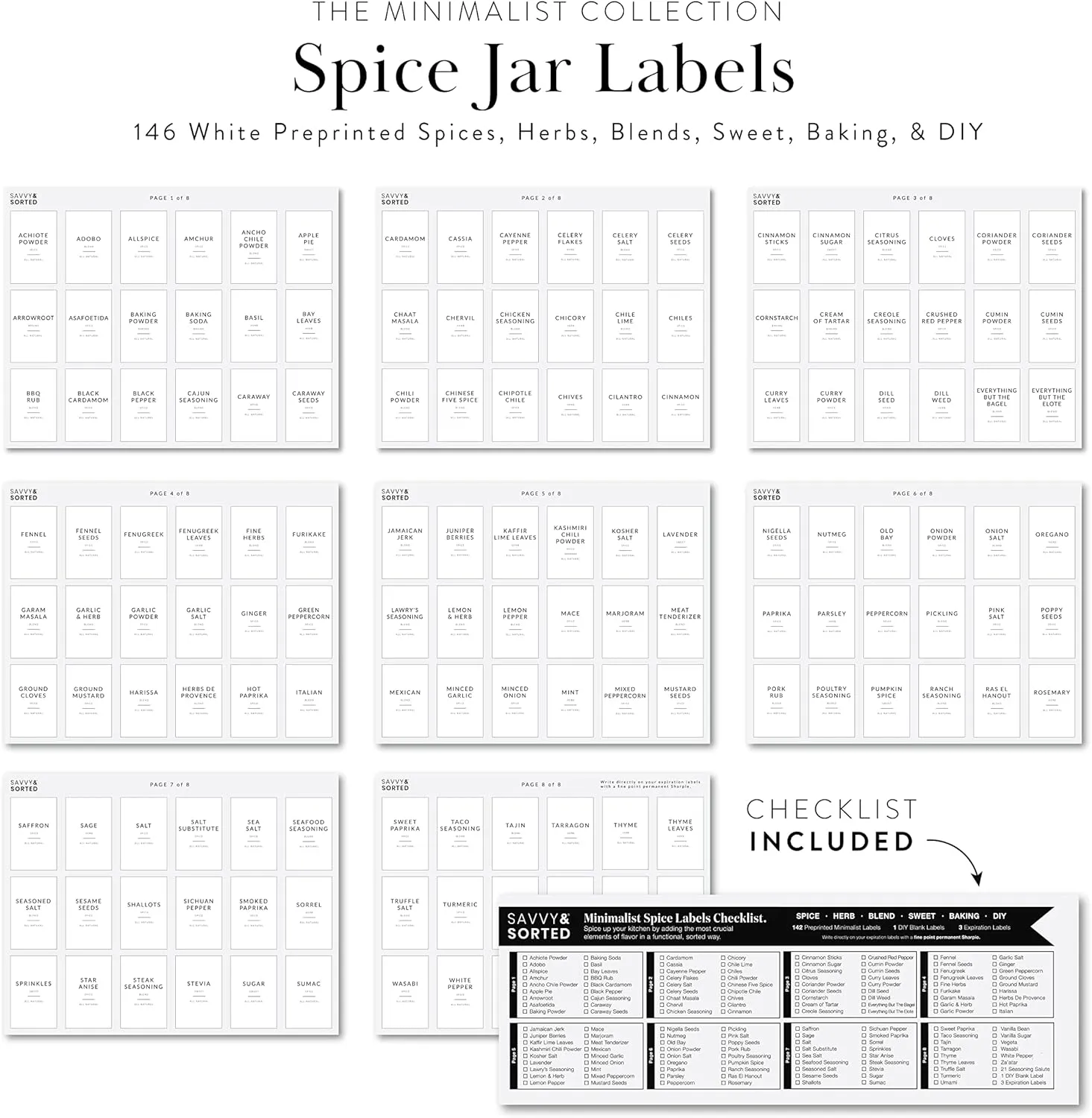 Spice Labels for Jars