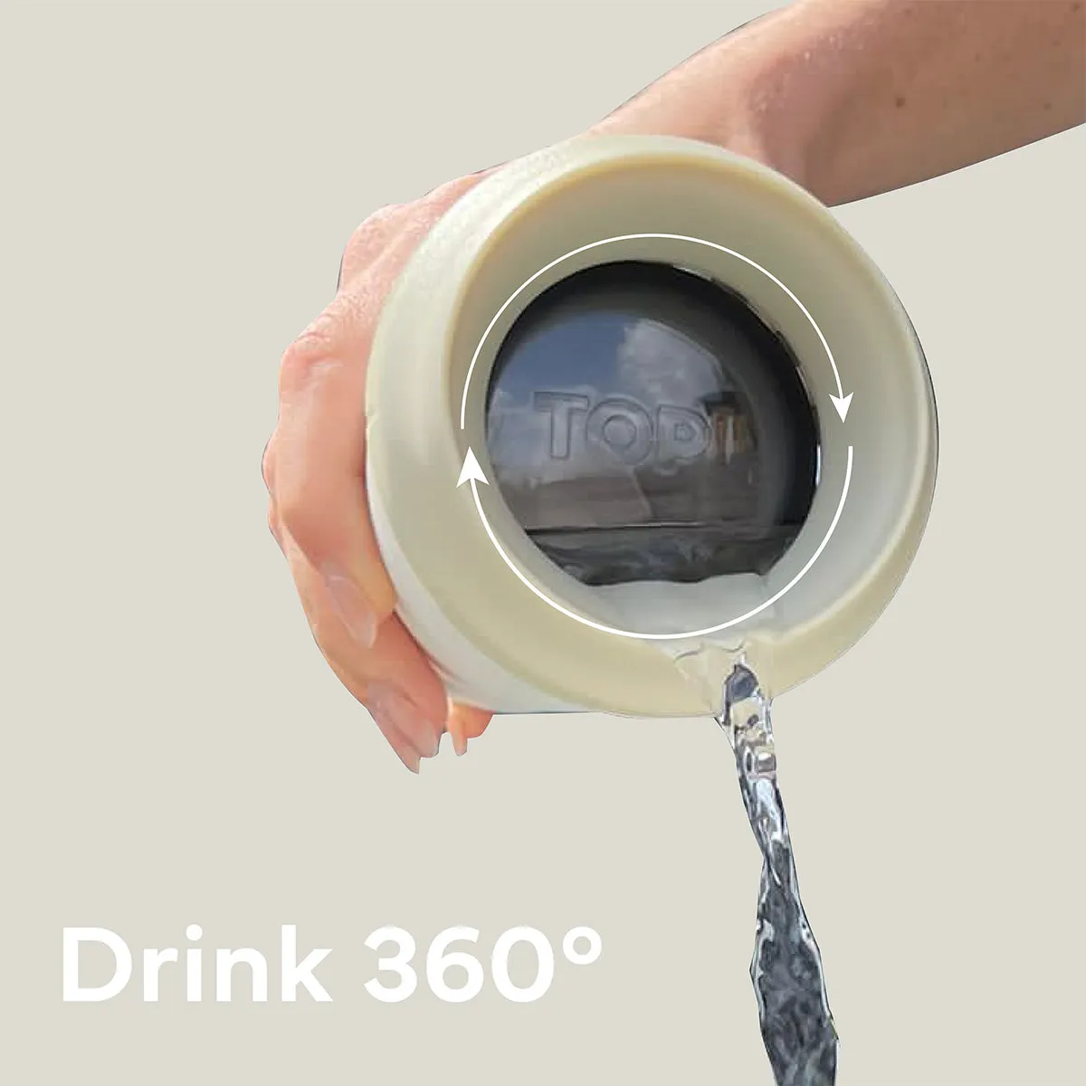 TOPL Flow360° / Stroll Reusable Cup - Stone (12oz)