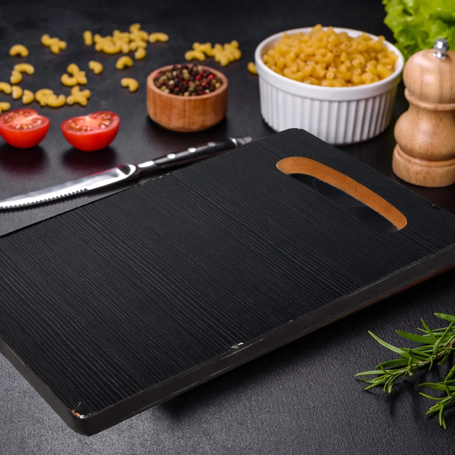 Wooden Cutting Board Heavy Chopping Board With Handle Kitchen Vegetables, Fruits & Cheese
