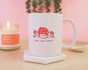 You Are Magic Shroomie Mug | Kawaii Toadstool Ceramic Cup | Cottagecore Mushroom Homeware